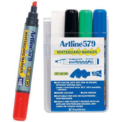 Artline 579 Whiteboard Marker 5Mm Chisel Assorted Wallet 4 157944 - SuperOffice