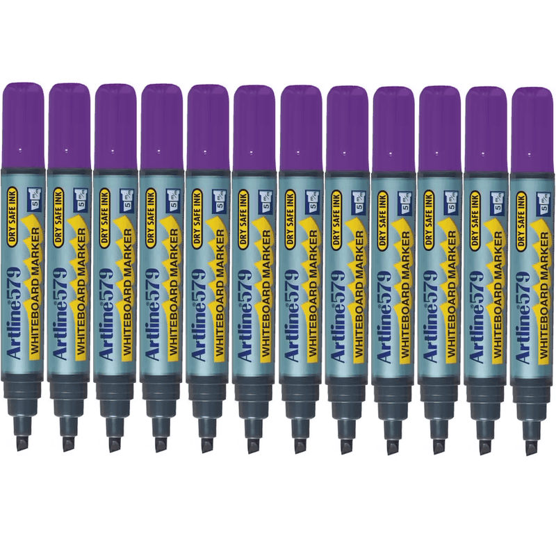 Artline 579 Whiteboard Marker 5mm Chisel Purple Box 12 157906 (Box 12) - SuperOffice