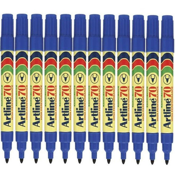 Artline 70 Permanent Marker 1.5mm Bullet Blue Pack 12 Artline 70 Blue (12pk Loose) - SuperOffice