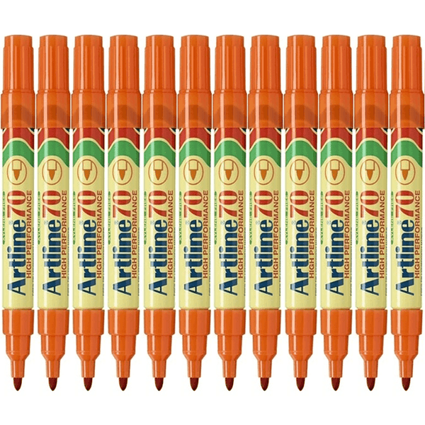 Artline 70 Permanent Marker 1.5mm Bullet Orange Box 12 107005 (Box 12) - SuperOffice