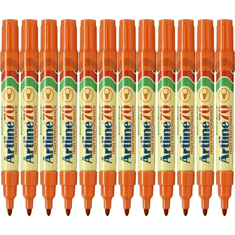 Artline 70 Permanent Marker 1.5mm Bullet Orange Box 12 107005 (Box 12) - SuperOffice