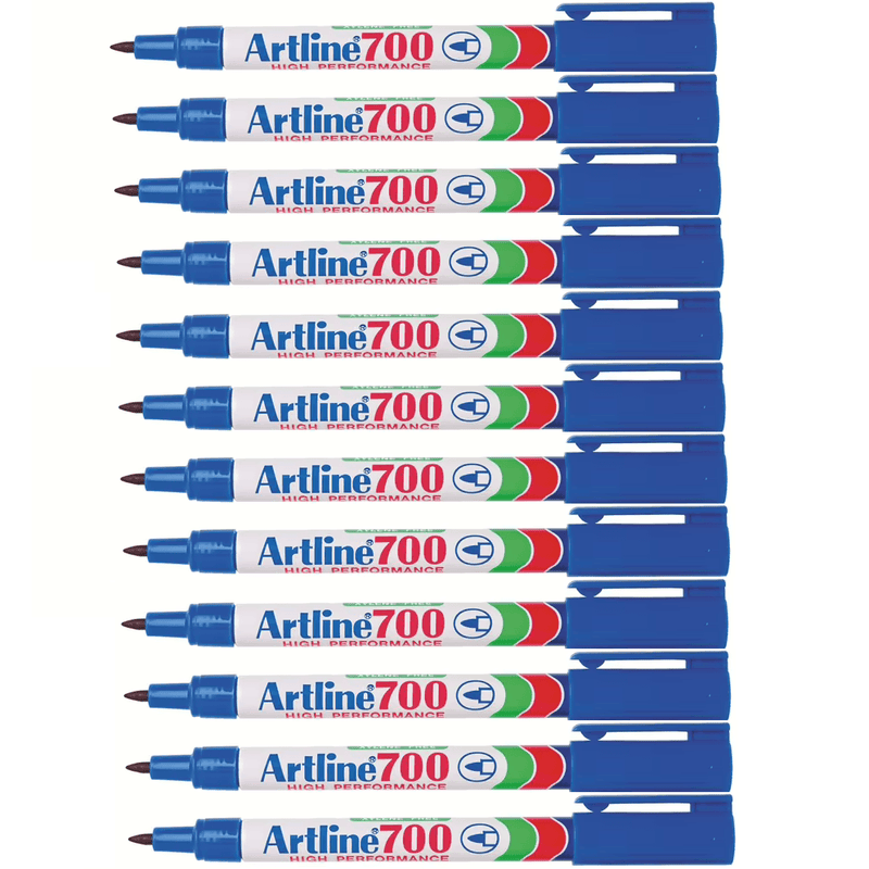 Artline 700 Permanent Marker 0.7mm Bullet Tip Blue Box 12 170003 (Box 12) - SuperOffice