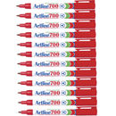 Artline 700 Permanent Marker 0.7mm Bullet Tip Red Box 12 170002 (Box 12) - SuperOffice