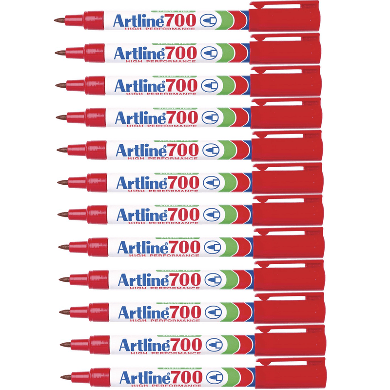 Artline 700 Permanent Marker 0.7mm Bullet Tip Red Box 12 170002 (Box 12) - SuperOffice