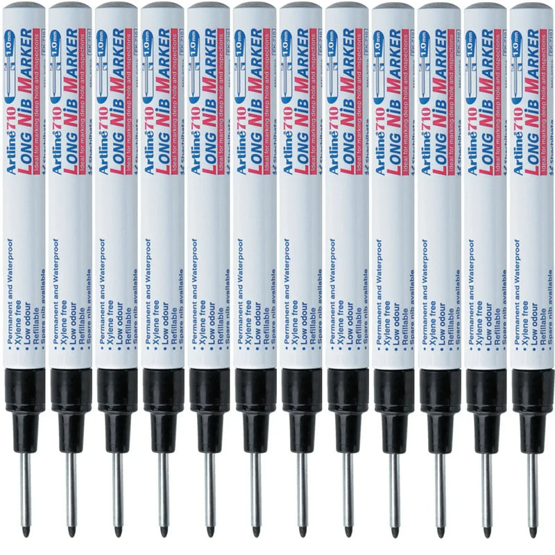 Artline 710 Long Nib Tip 1.0mm Bullet Marker Black Box 12 171001 (Box 12) - SuperOffice