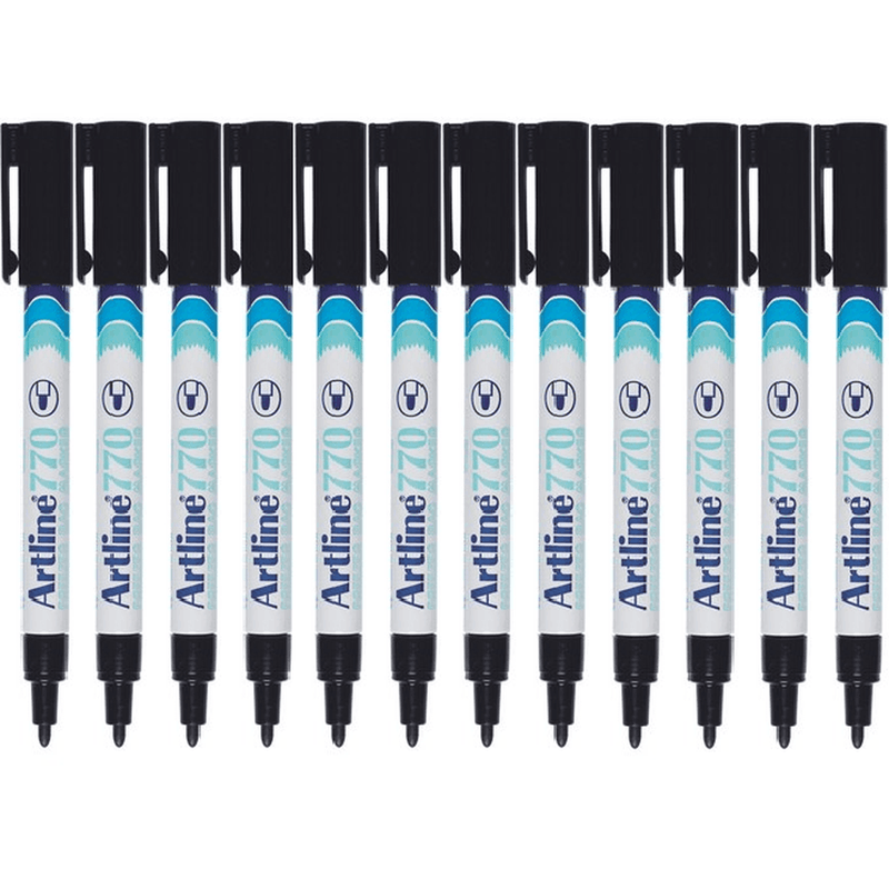 Artline 770 Freezer Bag Marker 1.0mm Bullet Black Box 12 177001 (Box 12) - SuperOffice