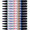 Artline 90 Permanent Marker Chisel Tip 2-5mm Black Box 12 109001 - SuperOffice