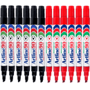 Artline 90 Permanent Marker Chisel Tip 2-5mm Black Red Pack 12 Artline (6 Black 6 Red) - SuperOffice