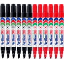 Artline 90 Permanent Marker Chisel Tip 2-5mm Black Red Pack 12 Artline (6 Black 6 Red) - SuperOffice