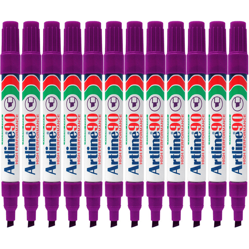 Artline 90 Permanent Marker Chisel Tip 2-5Mm Purple Box 12 109006 (Box 12) - SuperOffice
