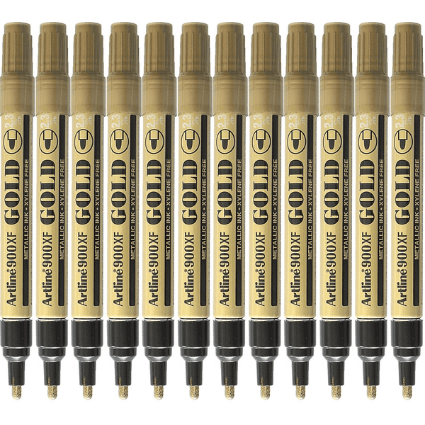 Artline 900XF Paint Marker Bullet Tip Nib 2.3mm Metallic Gold Box 12 190031 (Box 12) - SuperOffice