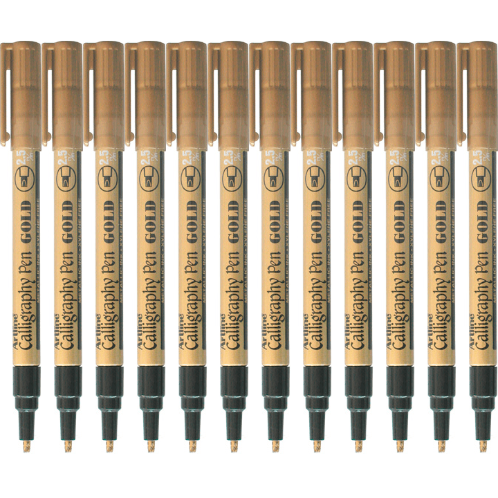 Artline 993 Calligraphy Pen 2.5mm Gold Box 12 1243031 (Box 12) - SuperOffice