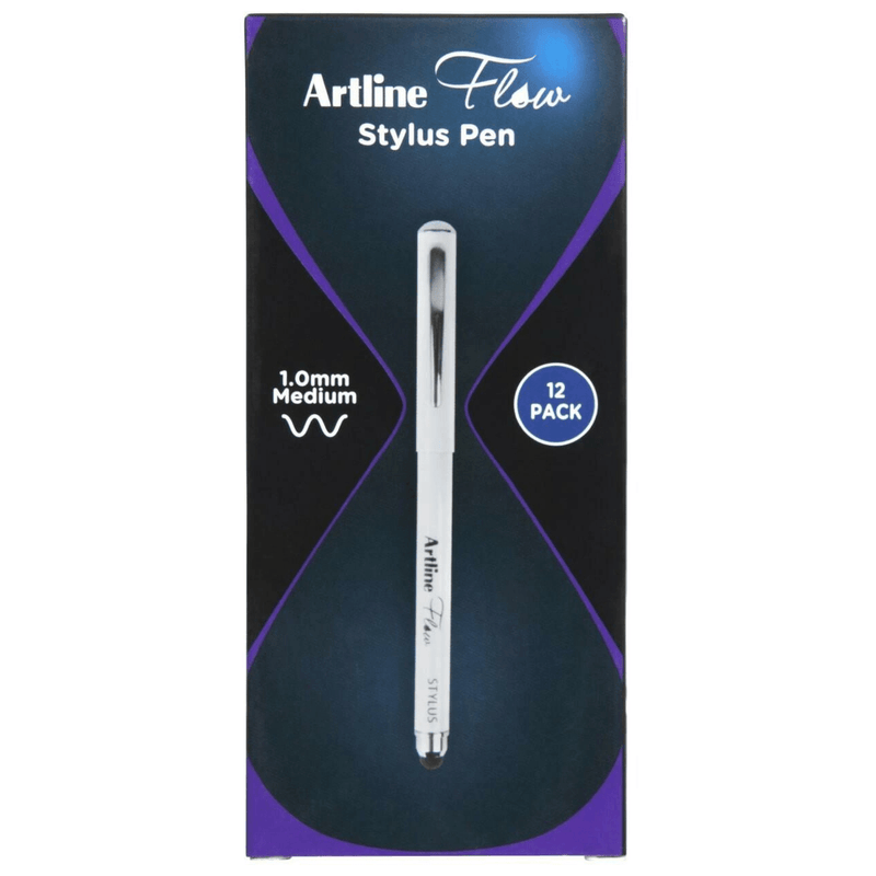Artline Flow Metal Barrel Stylus Pen 1.0mm Blue Box 12 189103 (Box 12) - SuperOffice