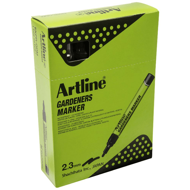 Artline Garden Waterproof Permanent Marker Black 2.3mm Box 12 195701B (Box 12) - SuperOffice