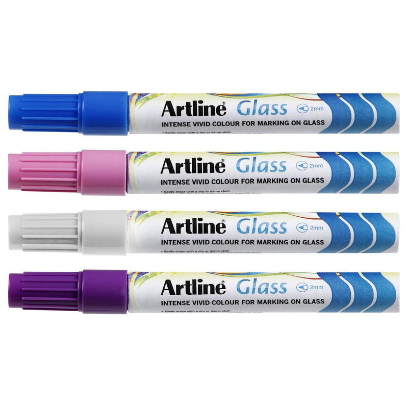 Artline Glass Marker 2mm Assorted Colours Box 12 183041 - SuperOffice