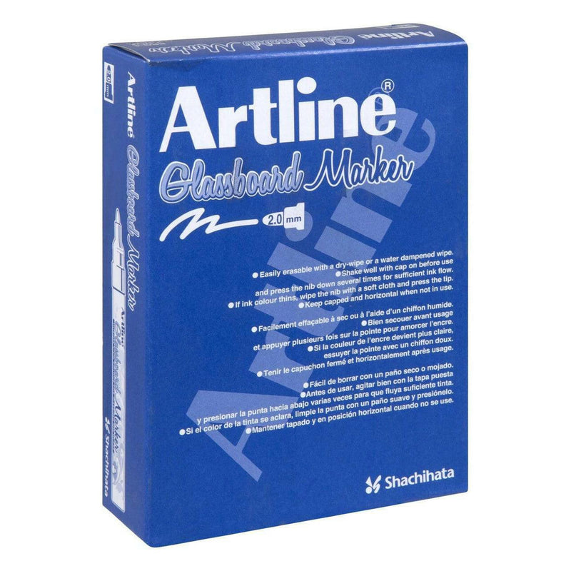Artline Glass Marker 2mm Assorted Colours Box 12 183041 - SuperOffice