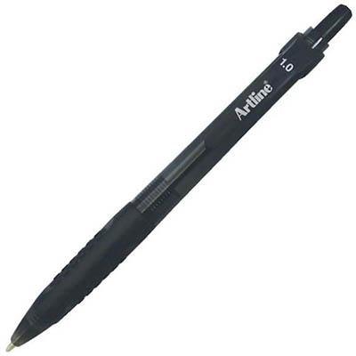 Artline Grip Retractable Ballpoint Pen Medium Black Box 12 184001 - SuperOffice