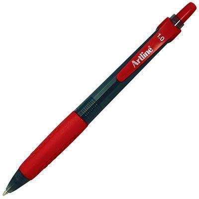 Artline Grip Retractable Ballpoint Pen Medium Red Pack 12 184002 - SuperOffice