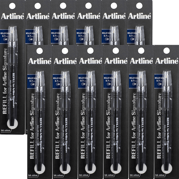 Artline Signature Rollerball Pen 0.7mm Refills Black 12 Pack Bulk 149011 (EKSG-4400RF/1B) (12 Pack) - SuperOffice