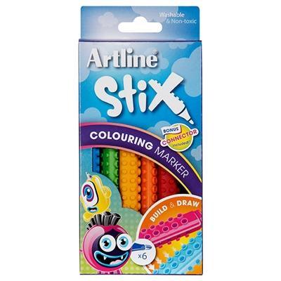 Artline Stix Colouring Marker Pack 6 130071 - SuperOffice