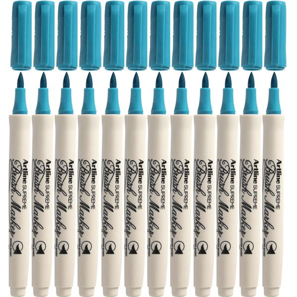 Artline Supreme Brush Marker Turquoise Box 12 108124 (Box 12) - SuperOffice
