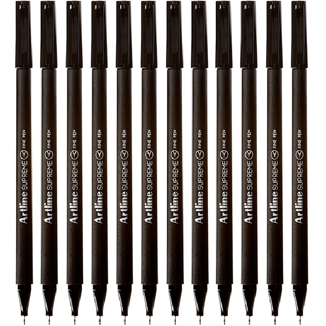 Artline Supreme Fineliner Pen 0.4mm Black Box 12 Fineliner 102101 (Box 12) - SuperOffice