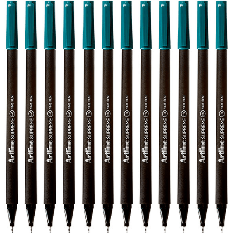 Artline Supreme Fineliner Pen 0.4mm Dark Green Box 12 Fineline 102134 (Box 12) - SuperOffice