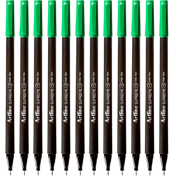 Artline Supreme Fineliner Pen 0.4mm Green Box 12 Fineline 102104 (Box 12) - SuperOffice