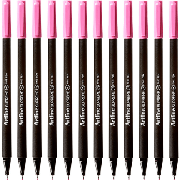 Artline Supreme Fineliner Pen 0.4mm Pink Box 12 Fineline 102109 (Box 12) - SuperOffice