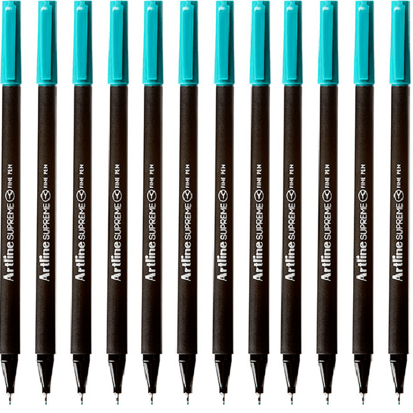 Artline Supreme Fineliner Pen 0.4mm Turquoise Box 12 Fineline 102124 (Box 12) - SuperOffice