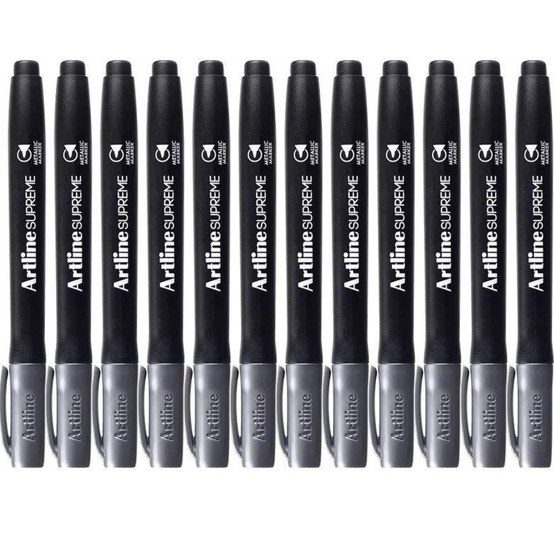 Artline Supreme Metallic Marker Silver Box 12 109932 (Box 12) - SuperOffice