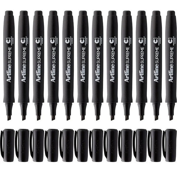 Artline Supreme Permanent Marker Chisel Black Box 12 109101 (Box 12) - SuperOffice