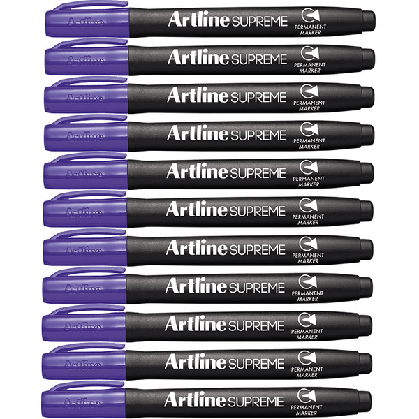 Artline Supreme Permanent Marker Purple Box 11 107106 (Box 11) - SuperOffice