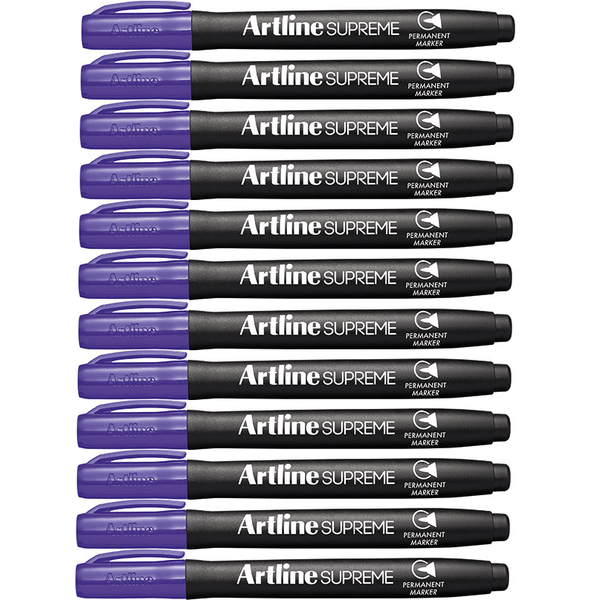 Artline Supreme Permanent Marker Purple Box 12 107106 (Box 12) - SuperOffice