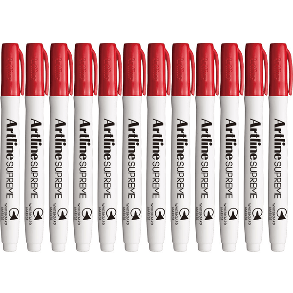 Artline Supreme Whiteboard Marker Pen Red Box 12 105102 (Box 12) - SuperOffice