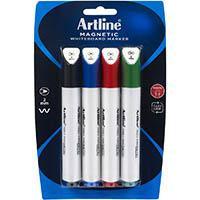 Artline Trio Magnetic Whiteboard Marker Bullet Point 2Mm Assorted Pack 4 158540 - SuperOffice