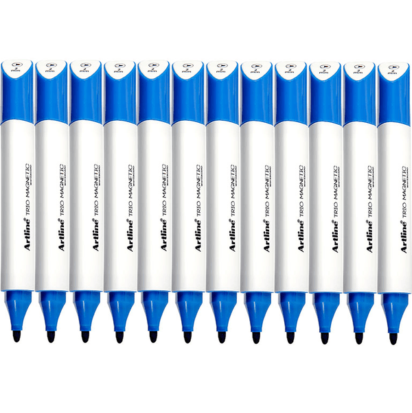 Artline Trio Magnetic Whiteboard Marker Bullet Point 2mm Blue Box 12 Bulk 158503 (Box 12) - SuperOffice