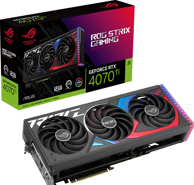 Asus ROG Graphics Video Card Strix GeForce RTX 4070 Ti 12GB GDDR6X ROG-STRIX-RTX4070TI-12G-GAMING - SuperOffice