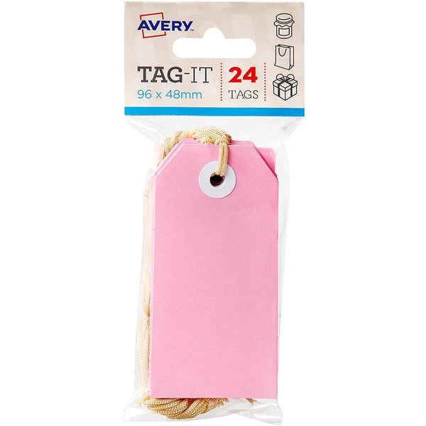 Avery 13201 Tag-It With String Size 3 Pastel Pink Pack 24 13201 - SuperOffice