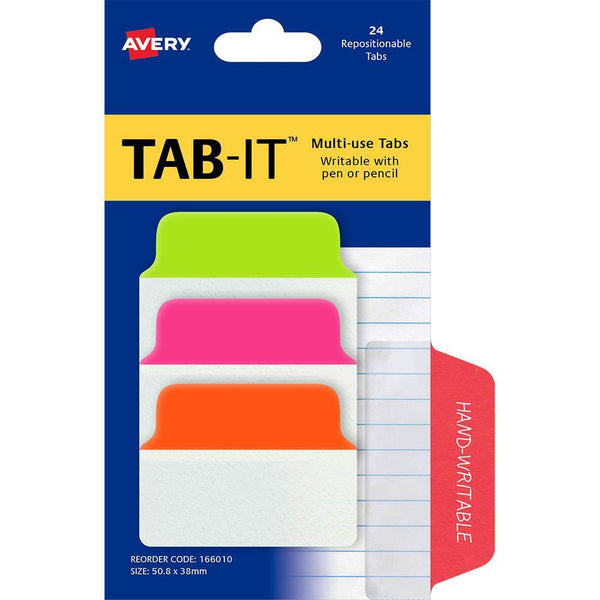 Avery 166010 Multiuse Tabs 50.8 X 38Mm Neon Pack 24 166010 - SuperOffice