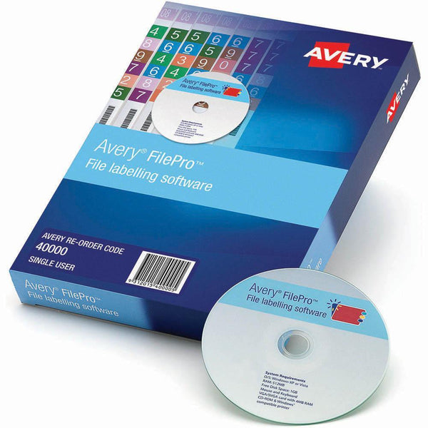 Avery 40000 Filepro Lateral Filing Software Single User Licence 40000 - SuperOffice