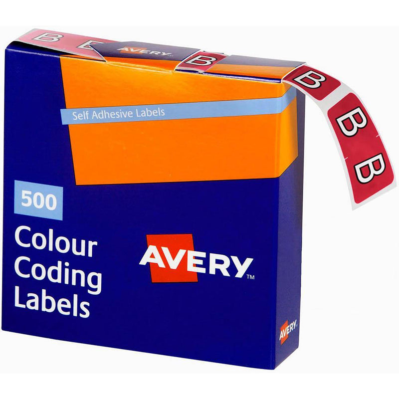 Avery 43202 Label Side Tab B Colour Code 25 X 38Mm Magenta Pack 500 43202 - SuperOffice