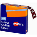 Avery 43211 Label Side Tab K Colour Code 25 X 38Mm Brown Pack 500 43211 - SuperOffice