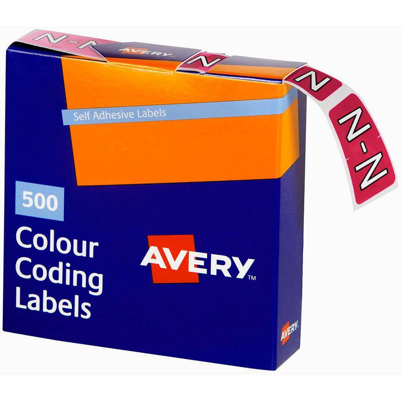 Avery 43214 Label Side Tab N Colour Code 25 X 38Mm Magenta Pack 500 43214 - SuperOffice