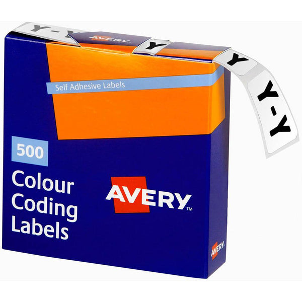 Avery 43225 Label Side Tab Y Colour Code 25 X 38Mm White Pack 500 43225 - SuperOffice