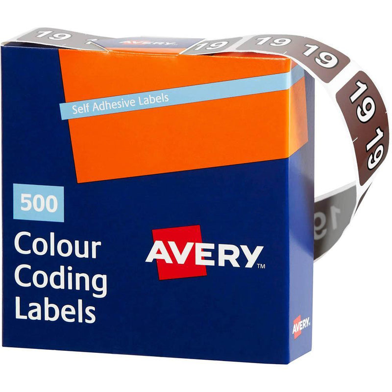 Avery 43269 Label Side Tab Year Code 19 25 X 38Mm Brown Box 500 43269 - SuperOffice