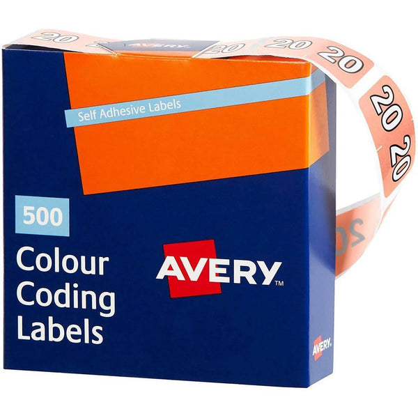 Avery 43270 Label Side Tab Year Code 20 25 X 38Mm Pink Box 500 43270 - SuperOffice