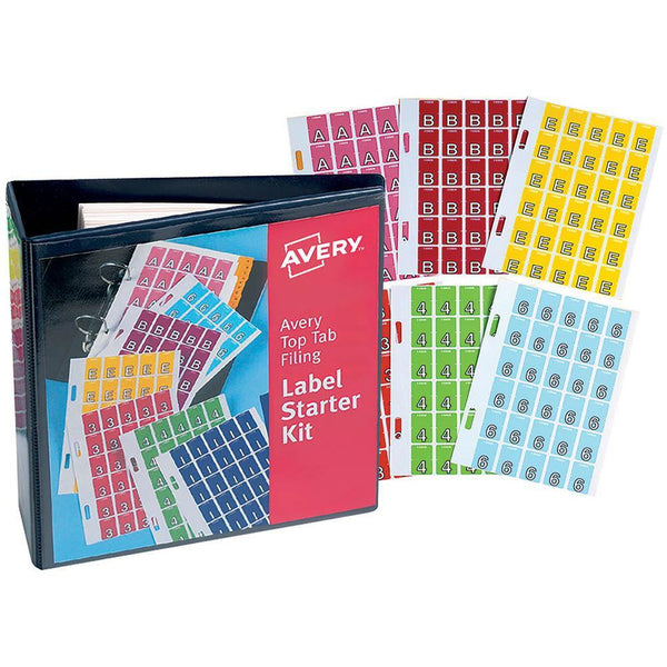 Avery 43300 Label Starter Kit Top Tab Colour Code 20 X 30Mm Assorted Colours Pack 120 43300 - SuperOffice