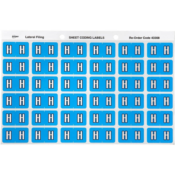 Avery 43308 Label Side Tab H Colour Code 25 X 38Mm Blue Pack 180 43308 - SuperOffice