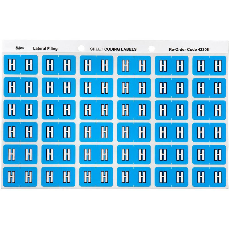 Avery 43308 Label Side Tab H Colour Code 25 X 38Mm Blue Pack 180 43308 - SuperOffice